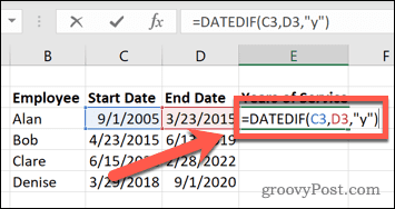 Excel kompletná funkcia datedif