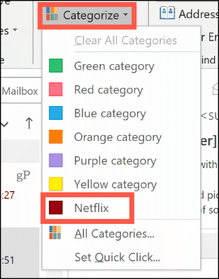Ručne nastavte farebnú kategóriu v programe Outlook
