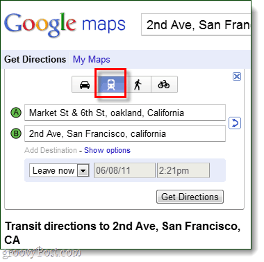 trasy verejnej dopravy v Mapách Google