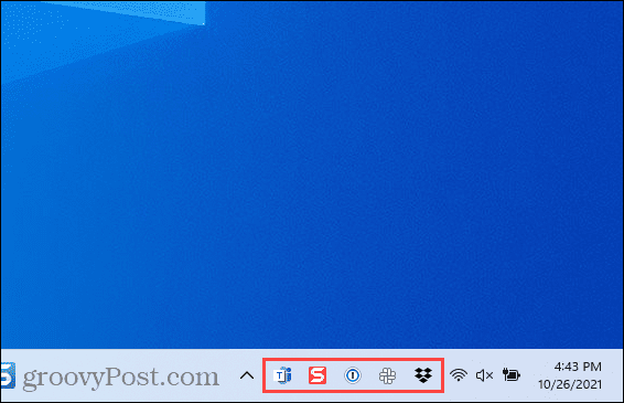 Ikony pretečenia rohu hlavného panela v systéme Windows 11