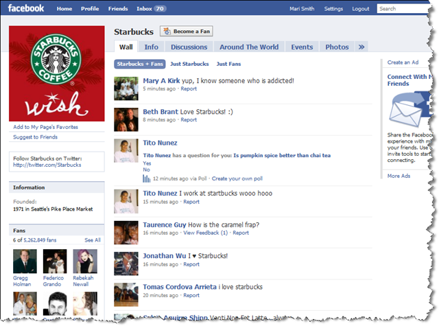 starbucks na facebooku