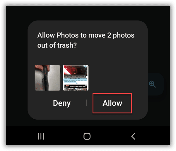 Obnovte odstránené fotografie v systéme Android