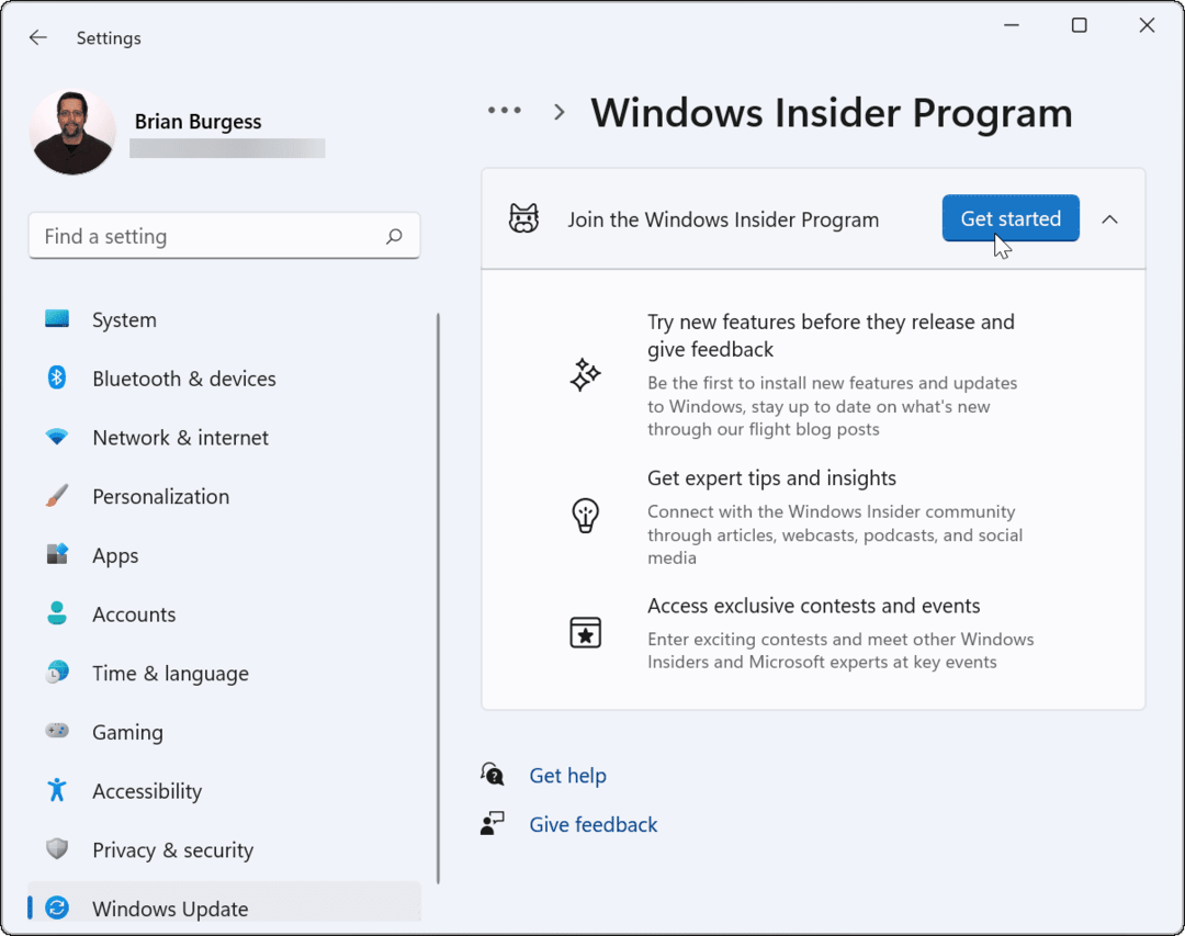 Ako sa pripojiť k programu Windows Insider v systéme Windows 11