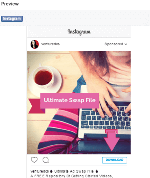 ukážka reklamy v instagrame