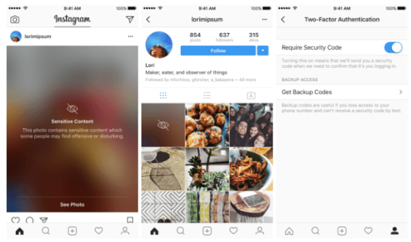 Instagram rozširuje dvojfaktorovú autentizáciu na všetkých používateľov a začína rozmazávať citlivý obsah.