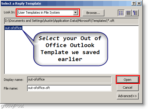 Outlook 2007 - Vytvorte pravidlo programu Outlook a vyberte šablónu