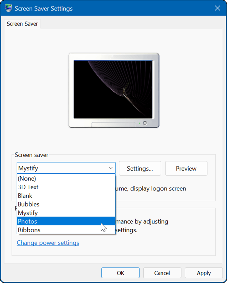 nastavenia šetriča obrazovky nastavia fotografie ako šetrič obrazovky v systéme Windows