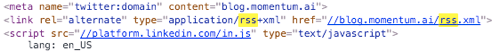 nájsť odkaz na RSS kanál