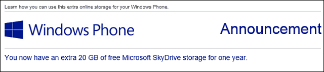 Používatelia Windows Phone získajú 20 GB voľného priestoru SkyDrive