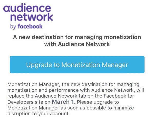 Správca monetizácie Facebooku nahradí kartu Audience Network na webe Facebook for Developers od 1. marca.