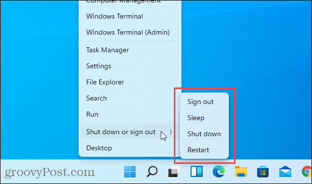 V ponuke Windows + X v systéme Windows 11 nie je žiadna možnosť režimu dlhodobého spánku
