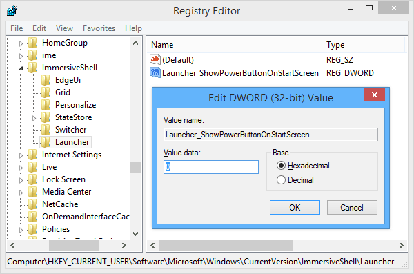 Tip na aktualizáciu systému Windows 8.1: Odstráňte tlačidlo napájania z úvodnej obrazovky