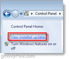 zobraziť nainštalované aktualizácie systému Windows 7