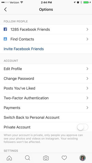 možnosti obchodného profilu instagramu
