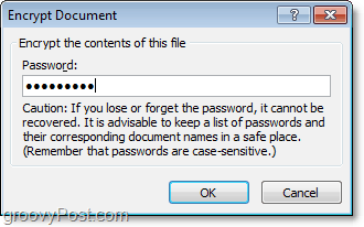 vytvorte heslo pre dokument svojej kancelárie 2010