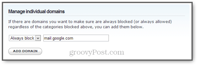 blokovať webmail pomocou opendns