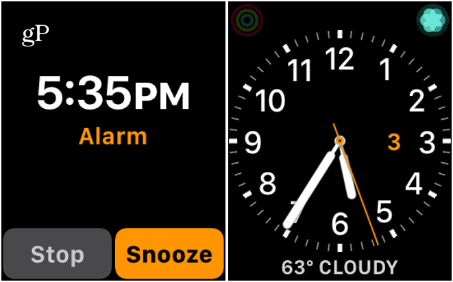 3 Zastavte alebo odložte budík Apple Watch Alarm