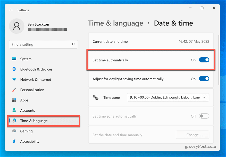 Nastavenie časového pásma v systéme Windows 11