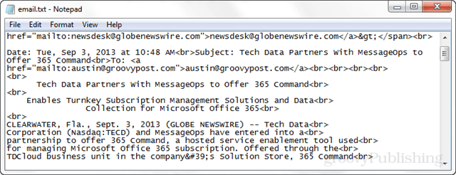 Uloženie a zobrazenie úplných e-mailových zdrojov v programe Outlook 2013