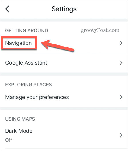 nastavenia navigácie google maps