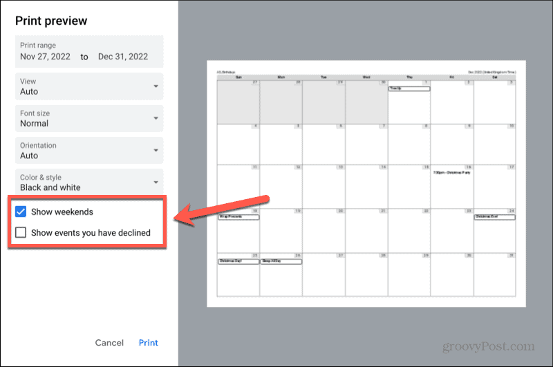 google kalendár zobrazuje víkendy