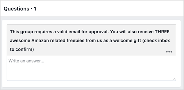 Požiadajte potenciálnych členov skupiny Facebook, aby poskytli svoju e-mailovú adresu výmenou za pozornosť.