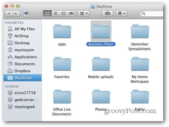 Priečinok Mac SkyDrive