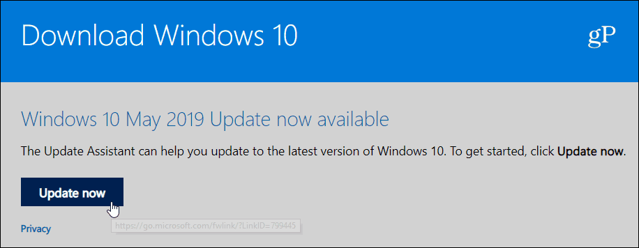 Aktualizácia systému Windows 10 1903 máj 2019