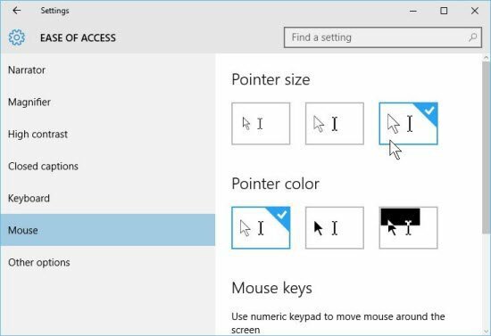 Windows 10 Tip: Zväčšite veľkosť a farbu ukazovateľa myši