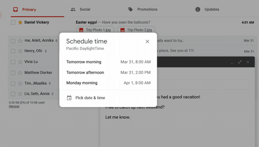 Naplánujte si časovú plochu Gmailu
