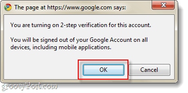 potvrďte zapnutie verifikácie v dvoch krokoch pre spoločnosť Google
