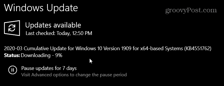 KB4451762 pre Windows 10 1903 a 1909