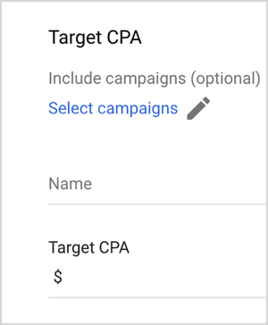 Toto je snímka obrazovky s možnosťami cieľovej CZA v službe Google Ads. Ide o možnosti Zahrnúť kampane (voliteľné), Vybrať kampane, Názov, Cieľová CPA (s textovým poľom pre zadanie hodnoty). Mike Rhodes tvrdí, že možnosti inteligentného ponúkania cien v službe Google Ads, ako je cieľová CZA, využívajú na správu ponúk umelú inteligenciu.