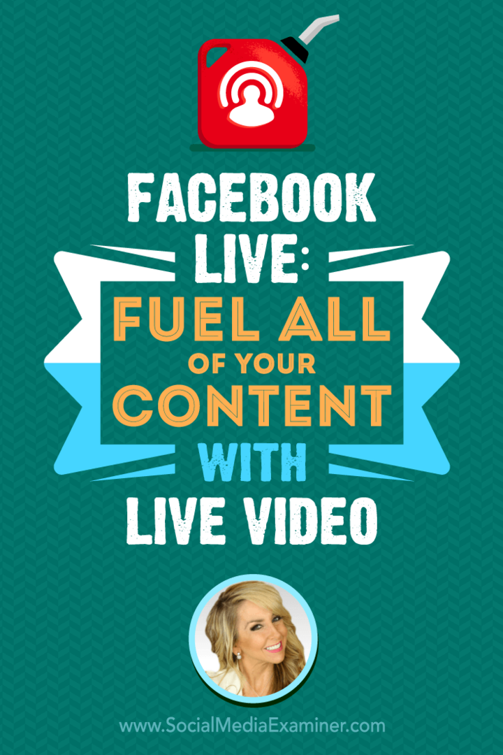 Facebook Live: Podporte všetok svoj obsah živým videom, ktoré obsahuje postrehy Chalene Johnsonovej v podcaste o marketingu sociálnych médií.