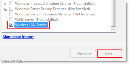 Screenshot - Windows Server 2008 Povoľuje funkciu bezdrôtovej siete LAN
