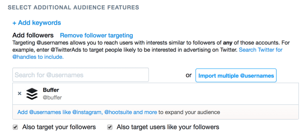 Svoju reklamu môžete zacieliť na sledovateľov iného účtu Twitter.