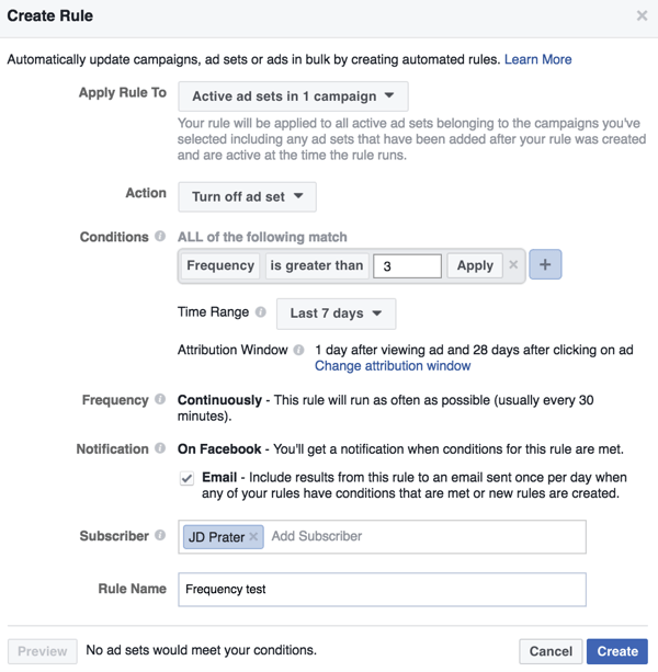 Nastavte automatické pravidlo pre Facebook v aplikácii Power Editor.