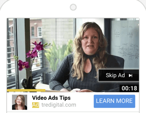Ako nastaviť reklamnú kampaň YouTube, v kroku 6 vyberte formát reklamy YouTube, príklad reklám TrueView