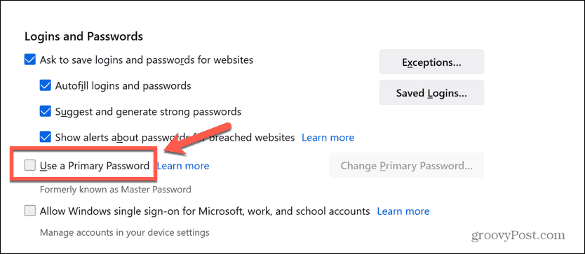 Firefox používa primárne heslo