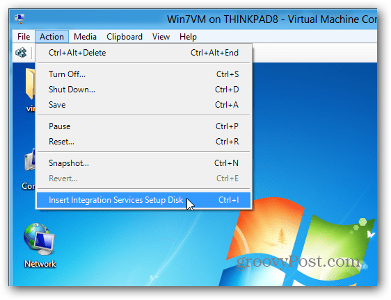 Inštalácia integračných služieb na virtuálnych počítačoch typu Hyper-V v systéme Windows 8