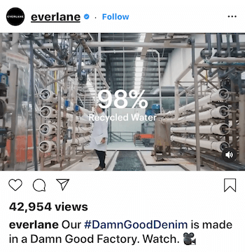 Instagramový video príspevok pre Everlane