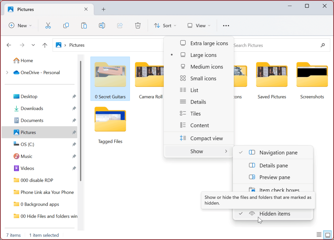 Skryť súbory a priečinky v systéme Windows 11