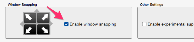 Okno Snapping funkcia