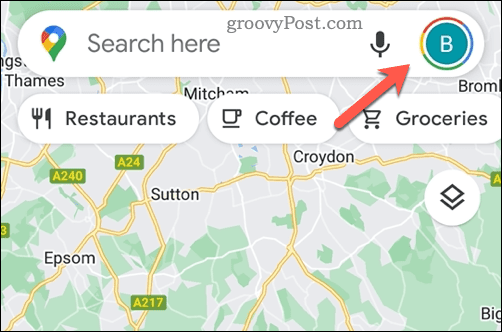 Otvorte ikonu profilu v Mapách Google