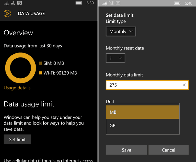 Ako riadiť používanie mobilných dát v systéme Windows Phone