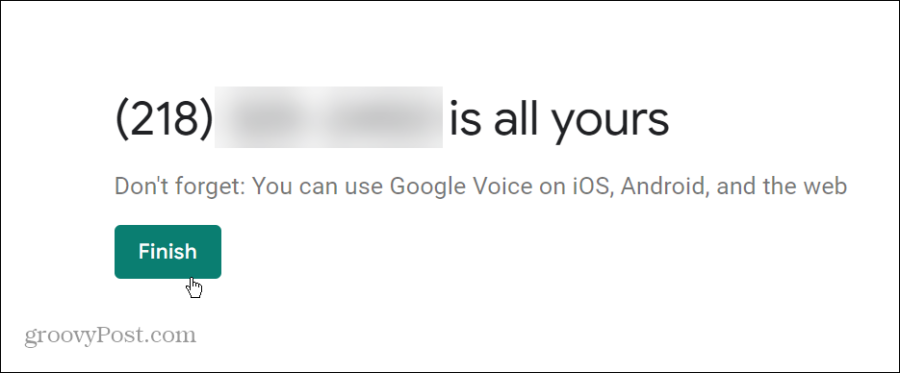 Vaše číslo Google Voice
