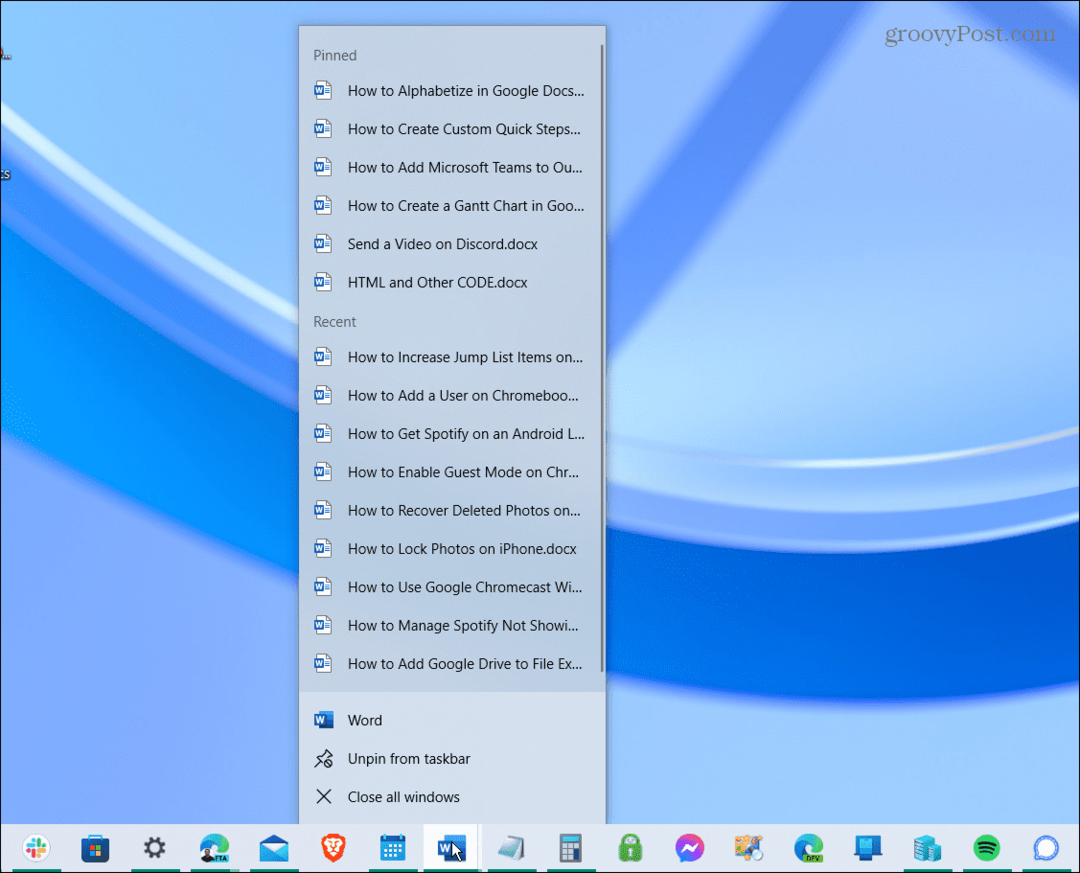 Zvýšte počet položiek zoznamu odkazov v systéme Windows 