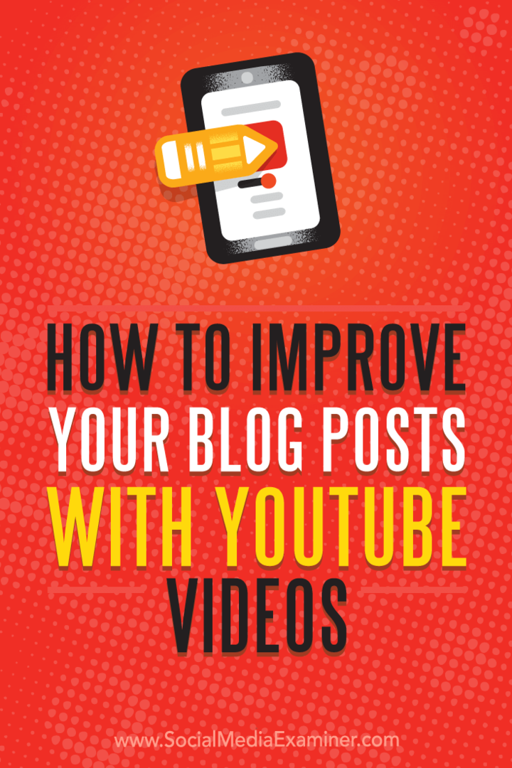 Ako vylepšiť svoje blogové príspevky pomocou videí na YouTube od Ana Gotter na prieskumníkovi sociálnych médií.