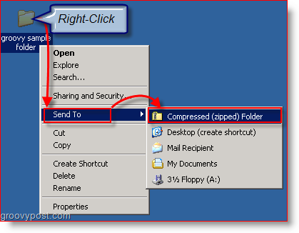 Kompresia súborov a priečinkov pomocou systému Windows XP