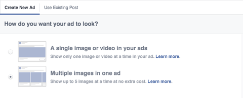 funkcia obrázka facebookovej reklamy